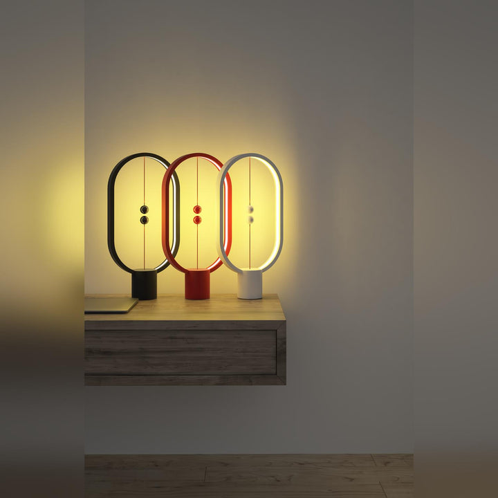 Designnest Balance Lamp - Lampă de masă - Lampă de birou - Oval - Lampă de birou și lampă de noapte - Mare - Negru