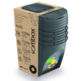 Sortibox set de cosuri  de gunoi pentru colectare selectiva 4x25L gri