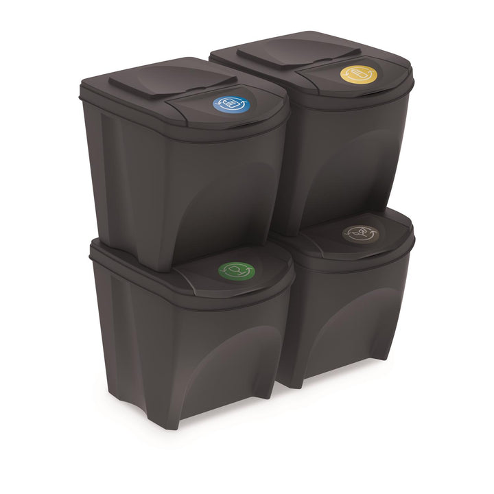 Coșuri de gunoi Sortibox 4x20L set pentru sortarea deșeurilor