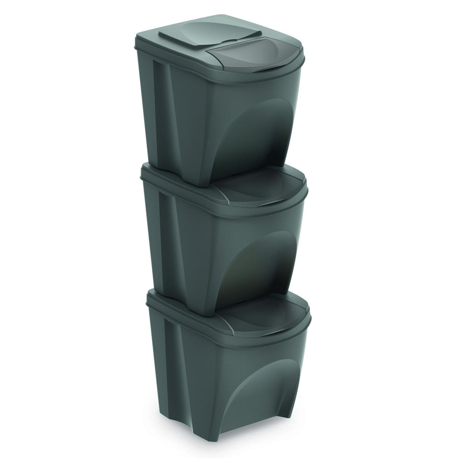 Sortibox set de separare a deșeurilor 3x25L gri
