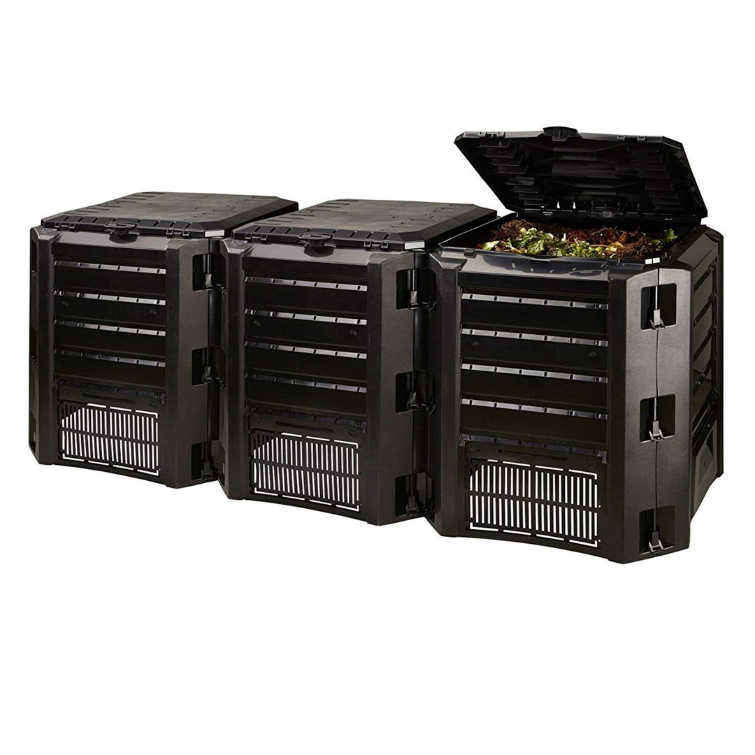 Compostor de gradina, 3 module, Module Compogreen, 1200 L, negru