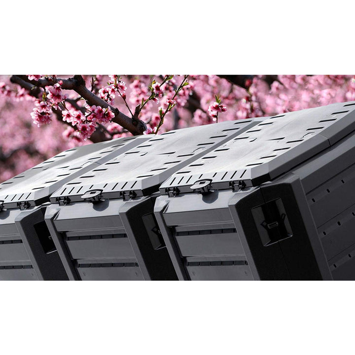Compostor de gradina, 3 module, Module Compogreen, 1200 L, negru