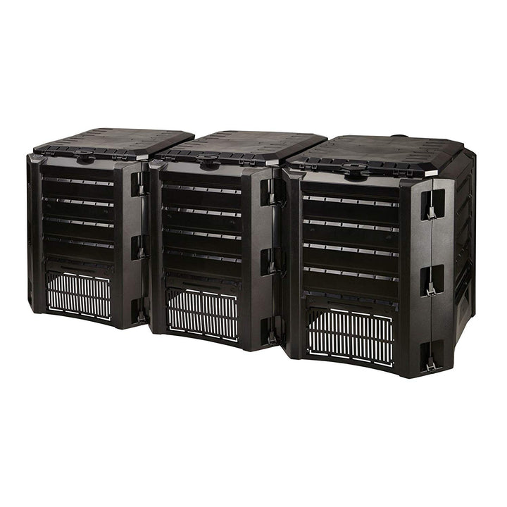 Compostor de gradina, 3 module, Module Compogreen, 1200 L, negru