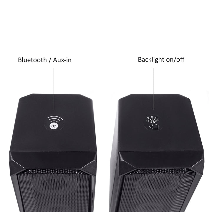 Difuzoare Bluetooth pentru computer 5.0, mini jack de 3,5 mm, USB 5v Audiocore AC845 negru 6W putere - control tactil