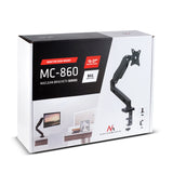 Suport de birou reglabil, TV / monitor, dubla articulatie, 13 - 27 inch, Negru, Maclean, MC-860