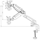 Suport de birou reglabil, TV / monitor, dubla articulatie, 13 - 27 inch, Negru, Maclean, MC-860