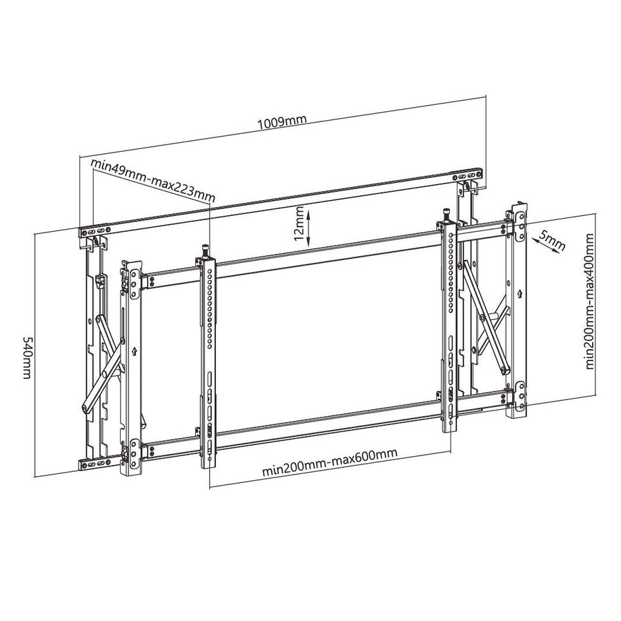 Maclean MC-845 Suport TV video de perete 46 "-52" 35kg max Semnalizare digitală maxim VESA 600x400