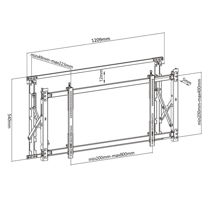 Maclean MC-846 Suport TV ultra subțire 55 "-60" 35kg max Digital Signage max VESA 800x600