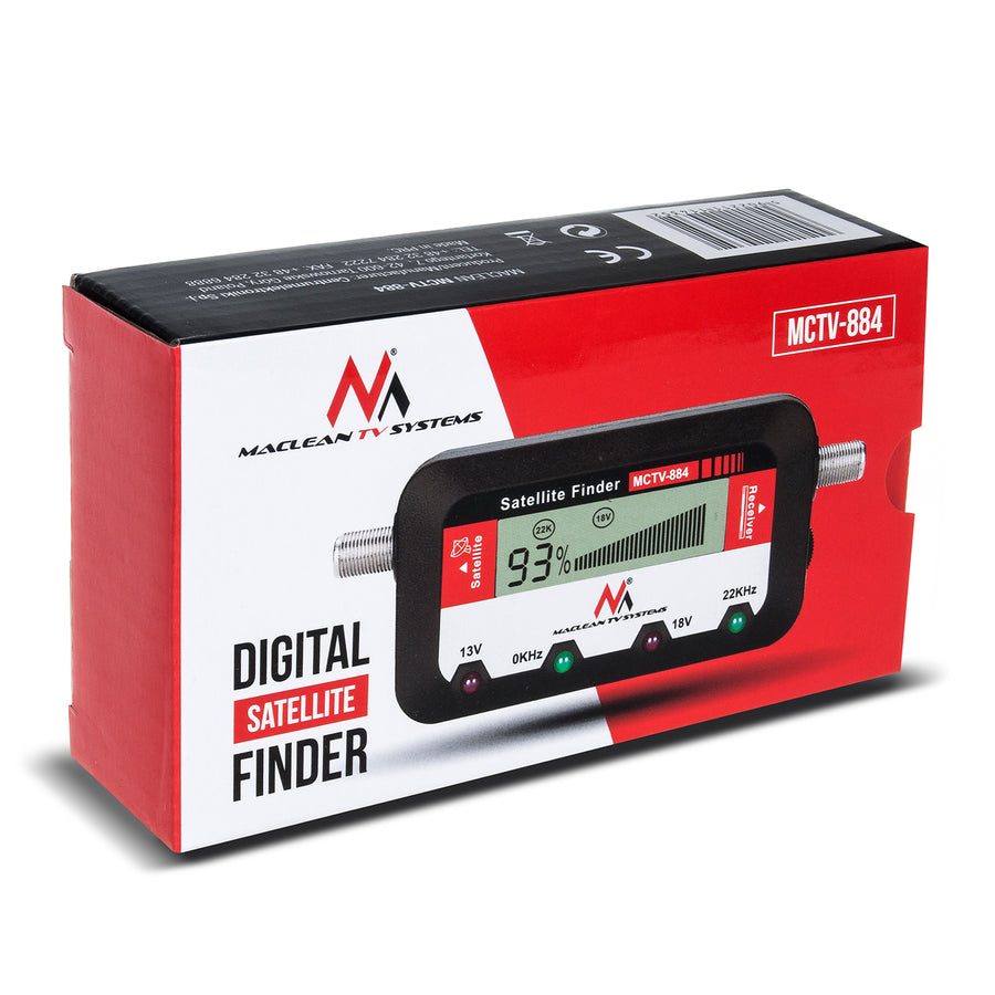 Maclean MCTV-884 Digital Satellite Finder Semnal SAT SAT LCD Display Meter 25cm F Conector