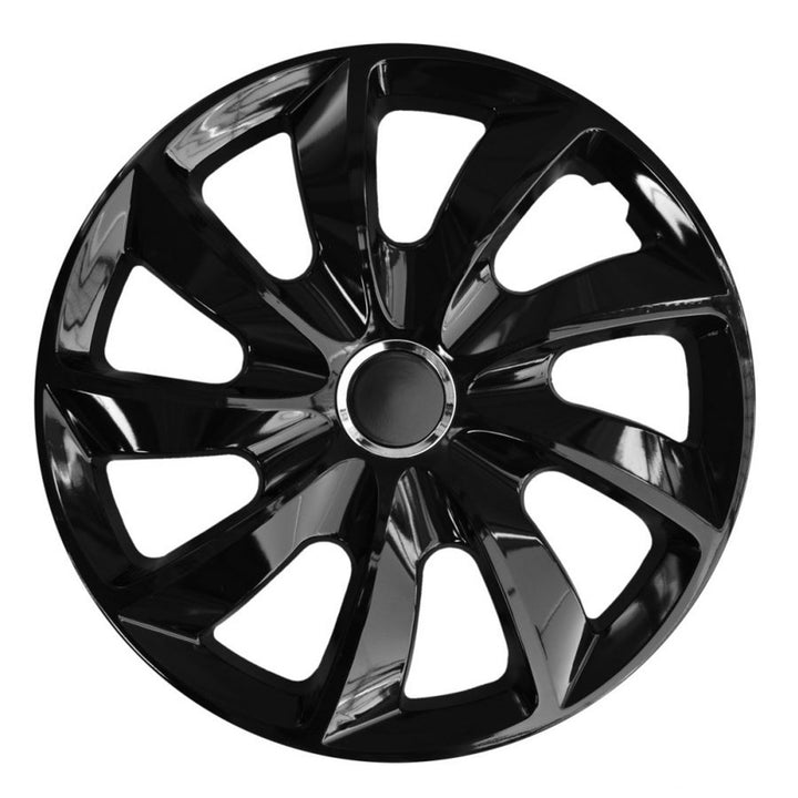 NRM 14 "14" Acoperă roțile Hubcaps Universal Negru lucios lăcuit 4 PCS Rezistent la intemperii Rezistent la vreme Heavy Duty