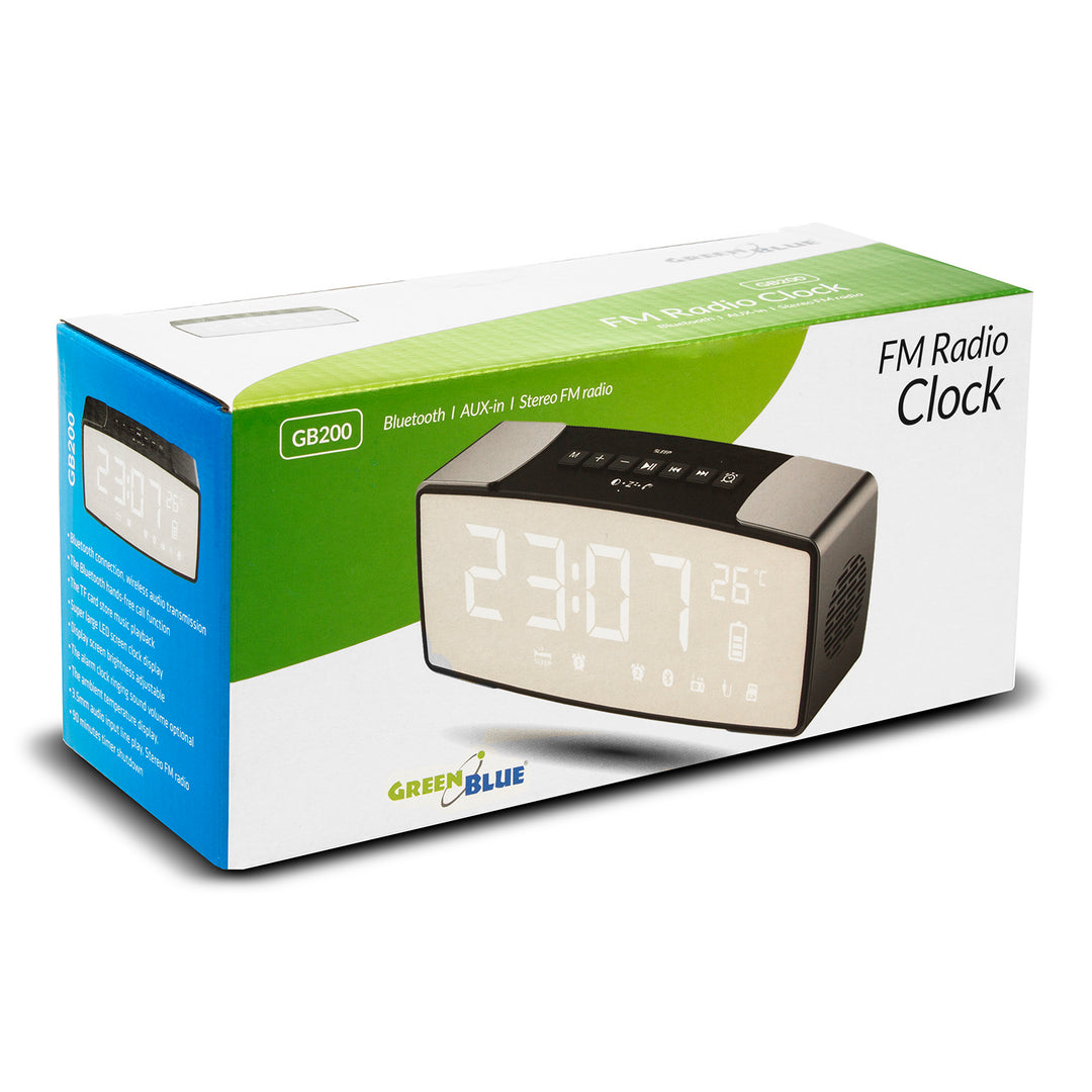 Radio ceas si alarma, Bluetooth 4.2, FM, aux-in, 6W, GreenBlue GB200 2200 mAh