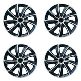 NRM 16" Acoperă roțile de roți Hubcaps Universal 4 PCS Car Black Easy Assembly Negru Alb Negru