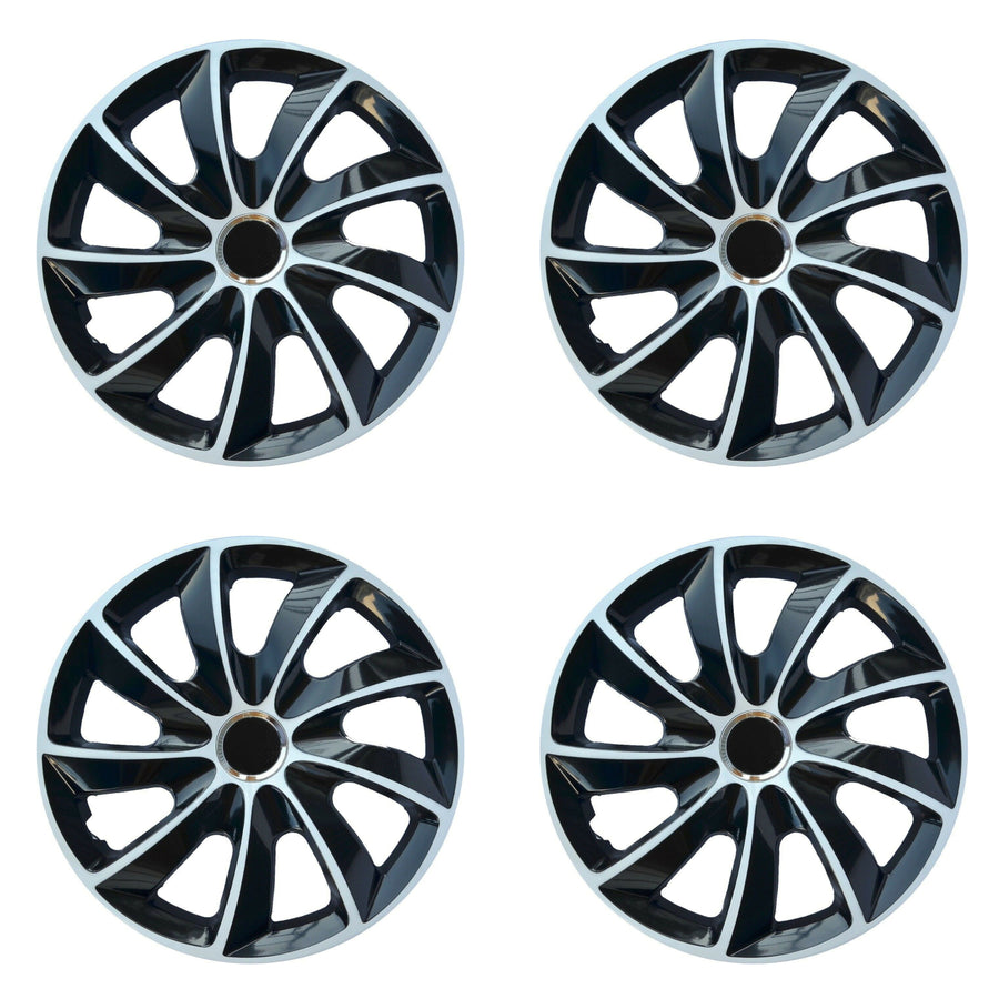 NRM 16" Acoperă roțile de roți Hubcaps Universal 4 PCS Car Black Easy Assembly Negru Alb Negru