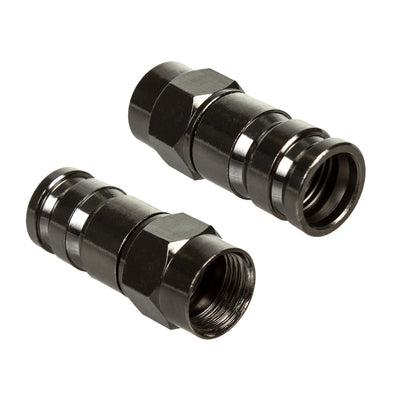 Conector F compresiv RG-6 profesional, nichel negru, Maclean MCTV-916