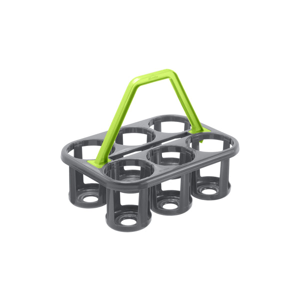 Rotho 1778008853 Suport de plastic 6 sticle Suport pentru sticle Practic, mâner confortabil și manevrabil Coș 6 x 1.5L