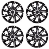Set de 4 capace jante, Quad bicolor, 17" negru-argintii