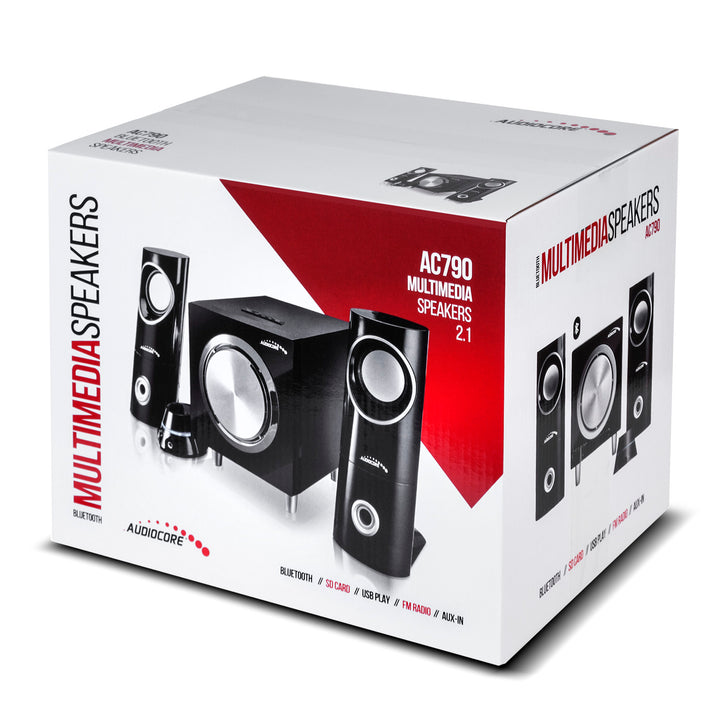 Set boxe Audiocore - AC790 2.1, Radio FM, intrare card SD / MMC, AUX, USB