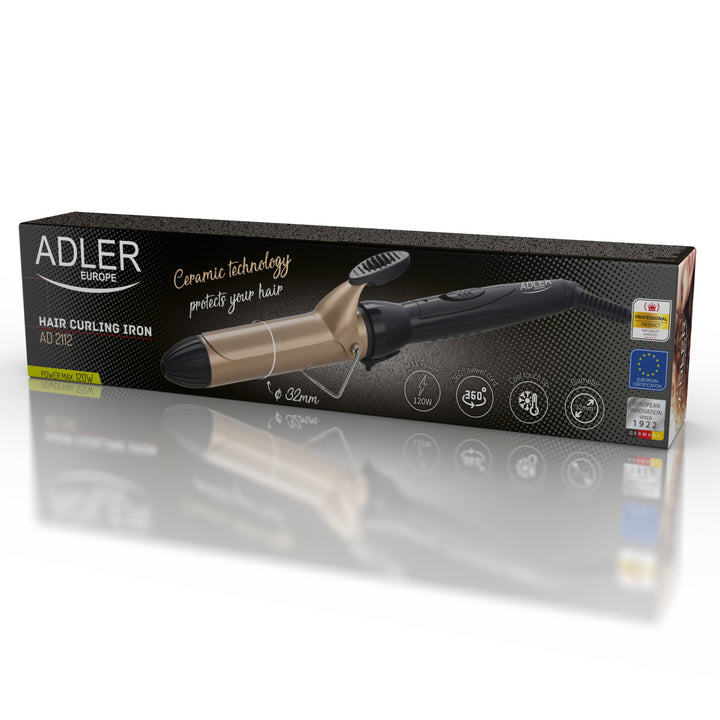 Ondulator de par Alder cu tambur ceramic de 32mm MEAD2112 120W