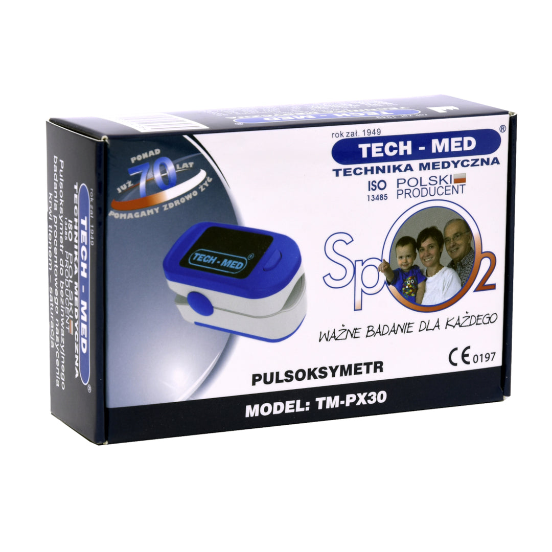 Pulsoximetru pentru deget, Tech-Med TM-PX30, albastru