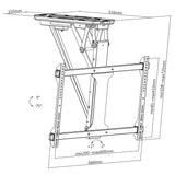 Suport electric de tavan pentru televizor, pentru pereți înclinați 32"-70" 35 kg max. telecomandă Maclean MC-880 max. VESA 600x411