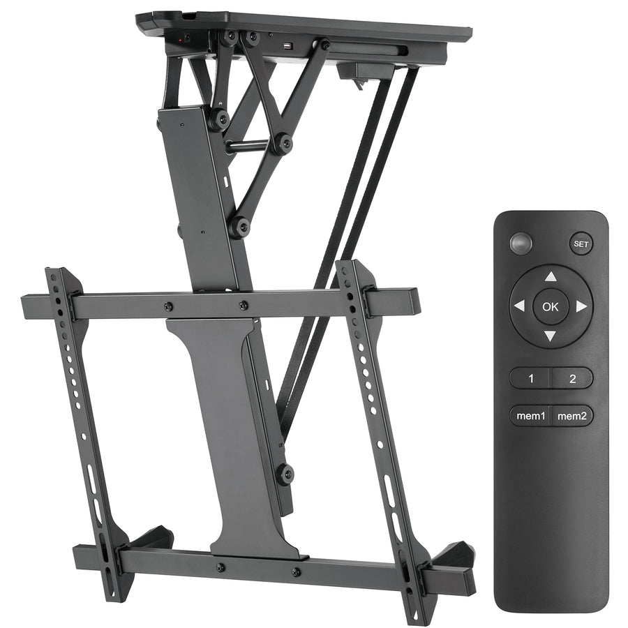 Suport electric de tavan pentru televizor, pentru pereți înclinați 32"-70" 35 kg max. telecomandă Maclean MC-880 max. VESA 600x411