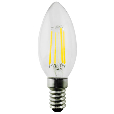 LED bec cu filament E14, 4W 230V Maclean Energy MCE285 WW alb cald 3000K 400lm retro edison lumânare decorativă C37