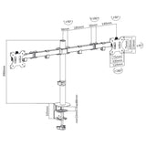 Suport pentru desktop pentru 2 monitoare LCD Maclean MC-884, 17-32", 2x 8kg, MC-884