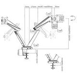 NanoRS RS887 Mâner de joc pentru 2 monitoare LCD 17-32 "2x 8kg (max 16kg) vesa 75x75 și 100x100
