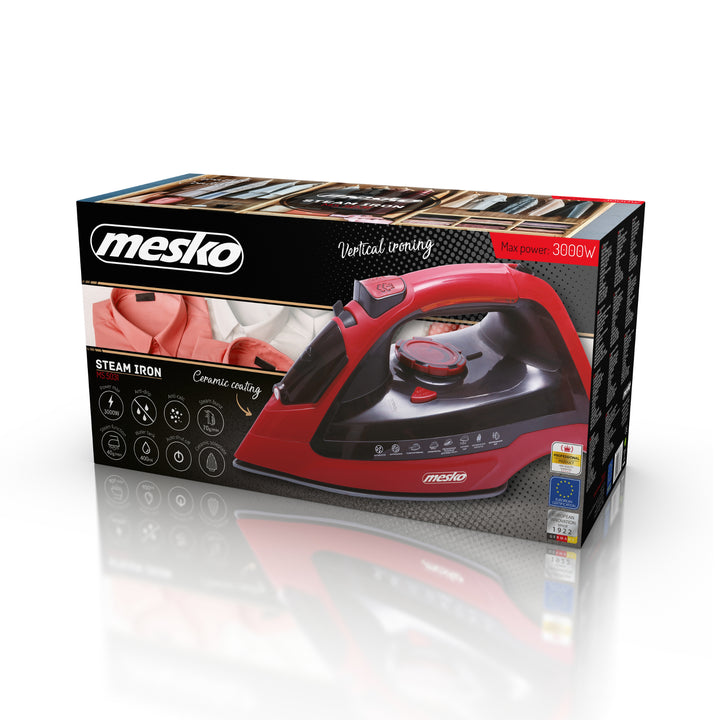 Fier de călcat multifuncțional Mesko MS 5031, cu aburi pentru, ceramic, 400ml 3000W