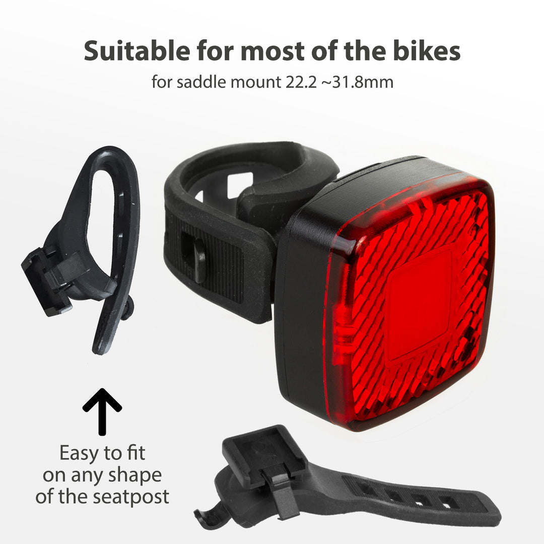 Maclean MCE355 Lumină spate pentru bicicletă Lumină spate COB Lumină LED 125 lumeni Baterie reîncărcabilă USB 3 moduri intermitente IP44 Impermeabil