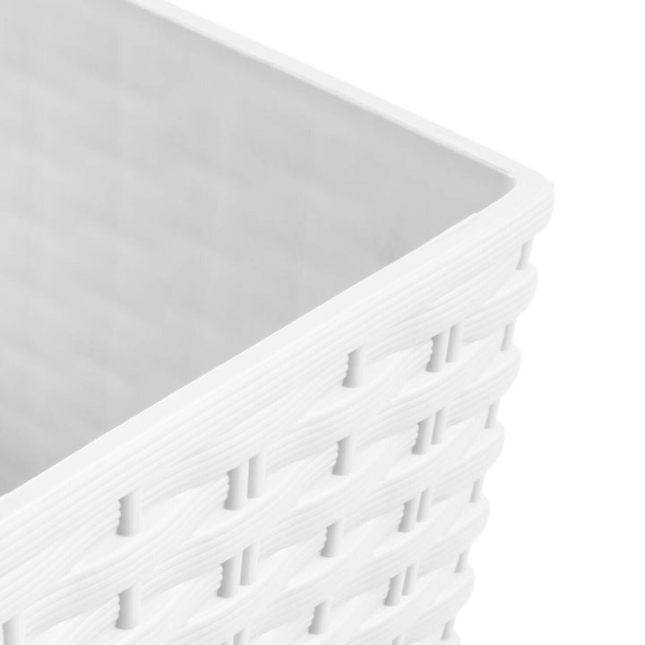 Ghiveci de flori înalt cu rezervor, imitație naturală de ratan Rato Square DRTS265-S449 - alb