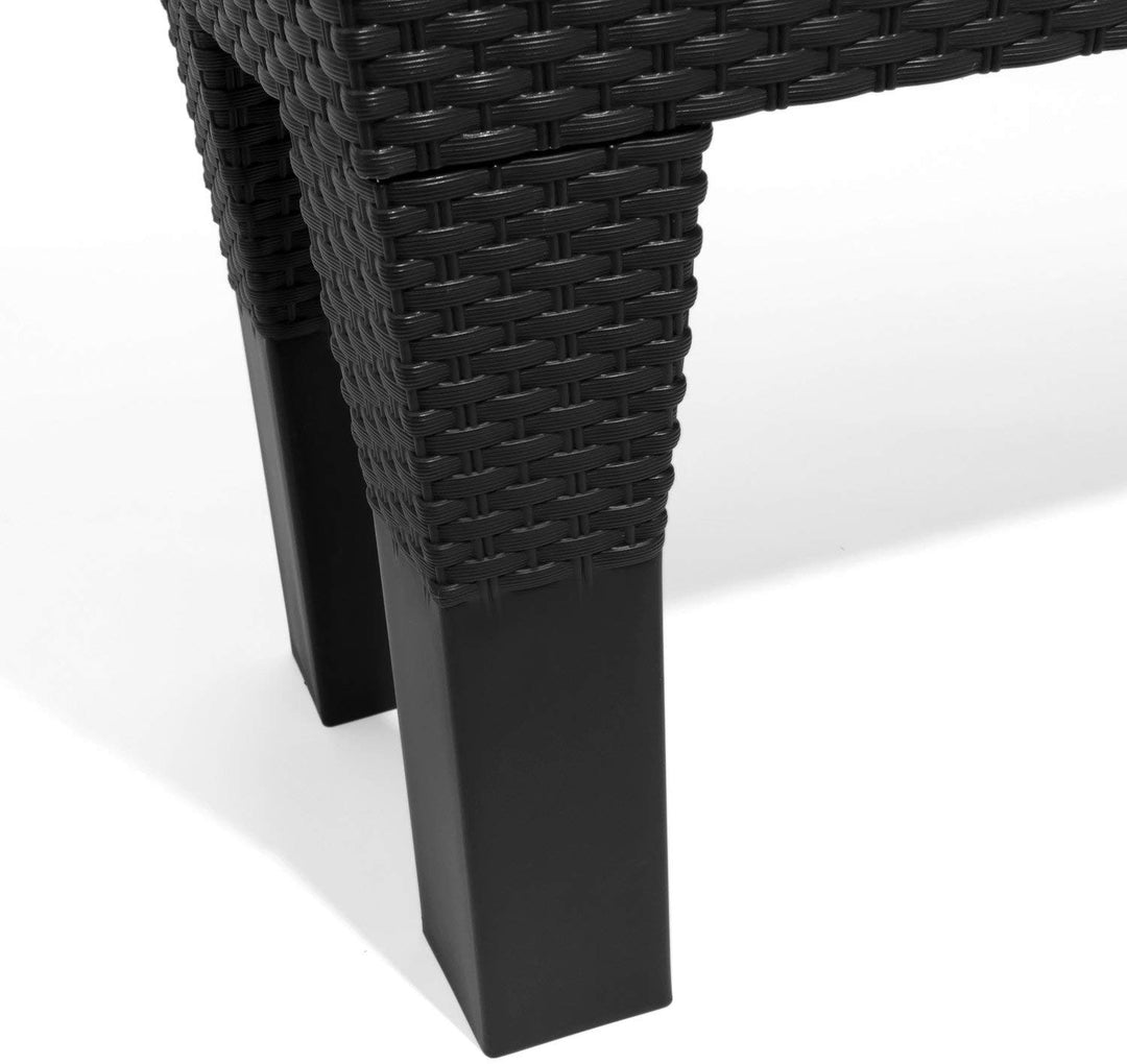 Ghiveci de plante/flori cu picioare imitație de ratan dreptunghiular Prosperplast Rato Case DRTC800H S433 antracit