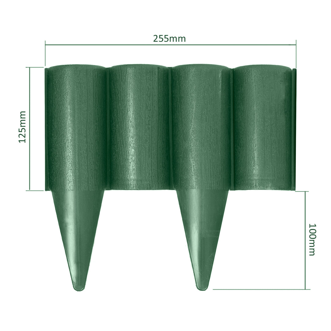 Set de palisade de grădină 2,5m STELLA GREEN plastic verde de înaltă calitate