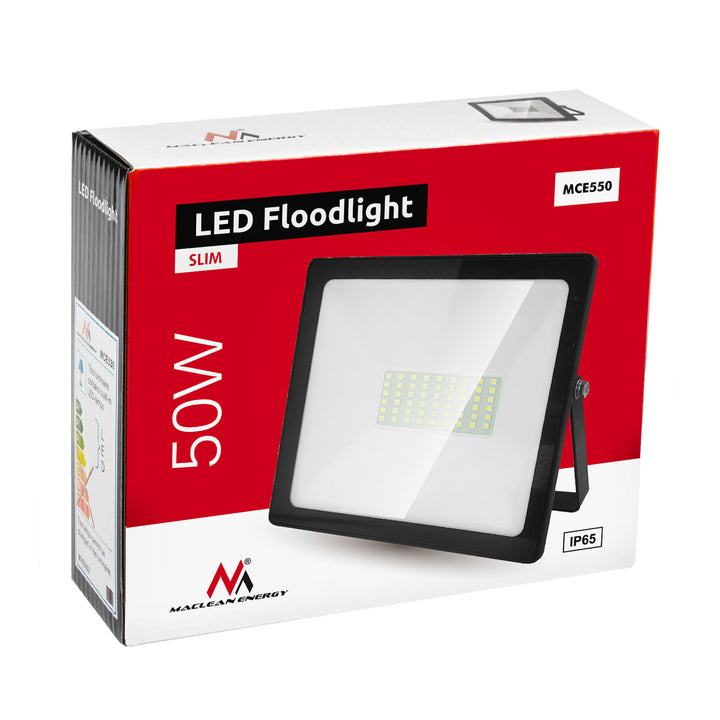 Proiector LED Slim, 50W, 4000lm, alb cald (3000K) Maclean, MCE550 WW, IP65, PREMIUM