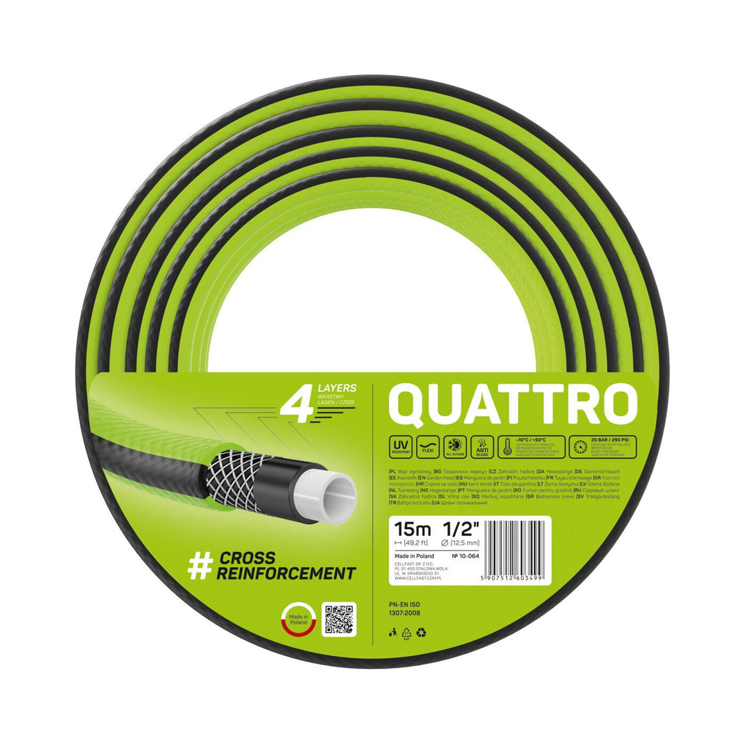 Furtun de grădină Cellfast Quattro 1/2"'' 15m cu 4 straturi