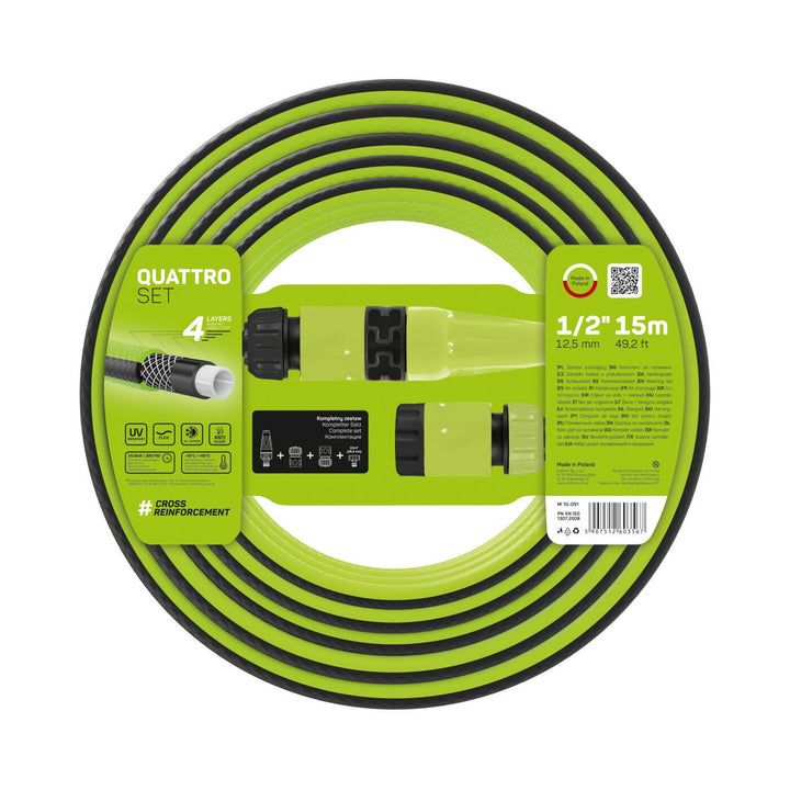 Kit de grădină 15 m furtun Cellfast Quattro de 1/2" Cellfast Quattro + aspersor și fitinguri