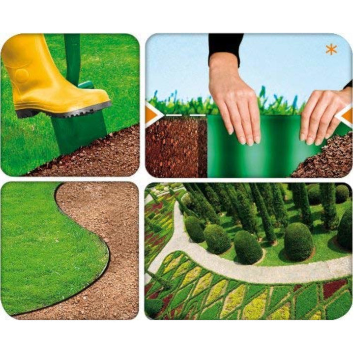 Bordură de grădină ondulată din plastic impermeabilă și flexibilă 15cm x 9m Cellfast GREEN