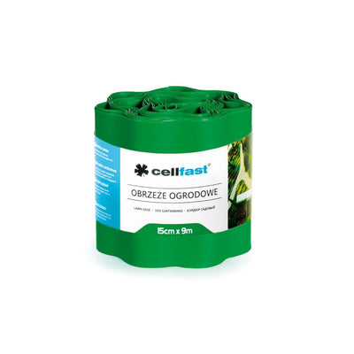 Bordură de grădină ondulată din plastic impermeabilă și flexibilă 15cm x 9m Cellfast GREEN
