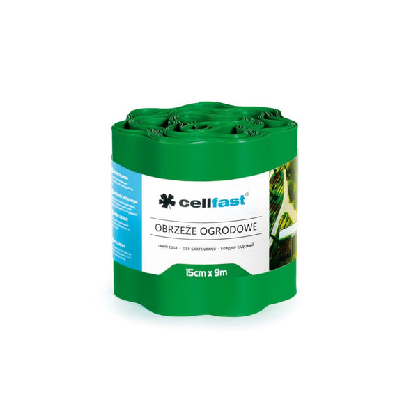 Bordură de grădină ondulată din plastic impermeabilă și flexibilă 15cm x 9m Cellfast GREEN