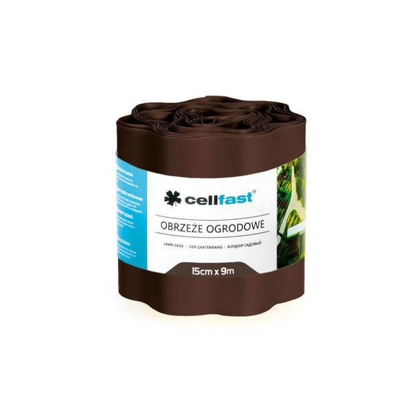 Bordură de grădină ondulată din plastic impermeabilă și flexibilă 15cm x 9m Cellfast maro