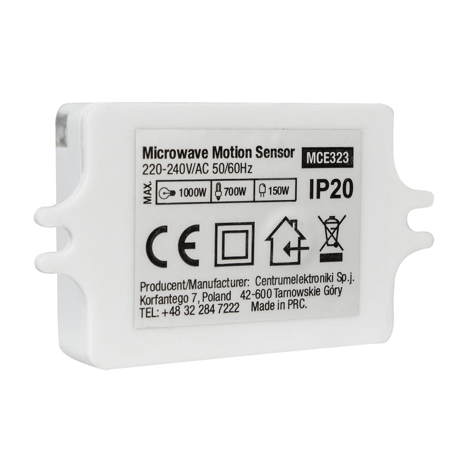Detector de mișcare cu microunde Maclean Energy MCE323 cu nivel de lumină reglabil, durată de iluminare și sensibilitate/interval de funcționare