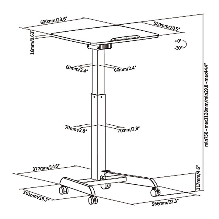 Birou ergonomic Maclean, cu arc cu gaz, reglaj de inaltime, pentru lucru in picioare si sezut, MC-892W