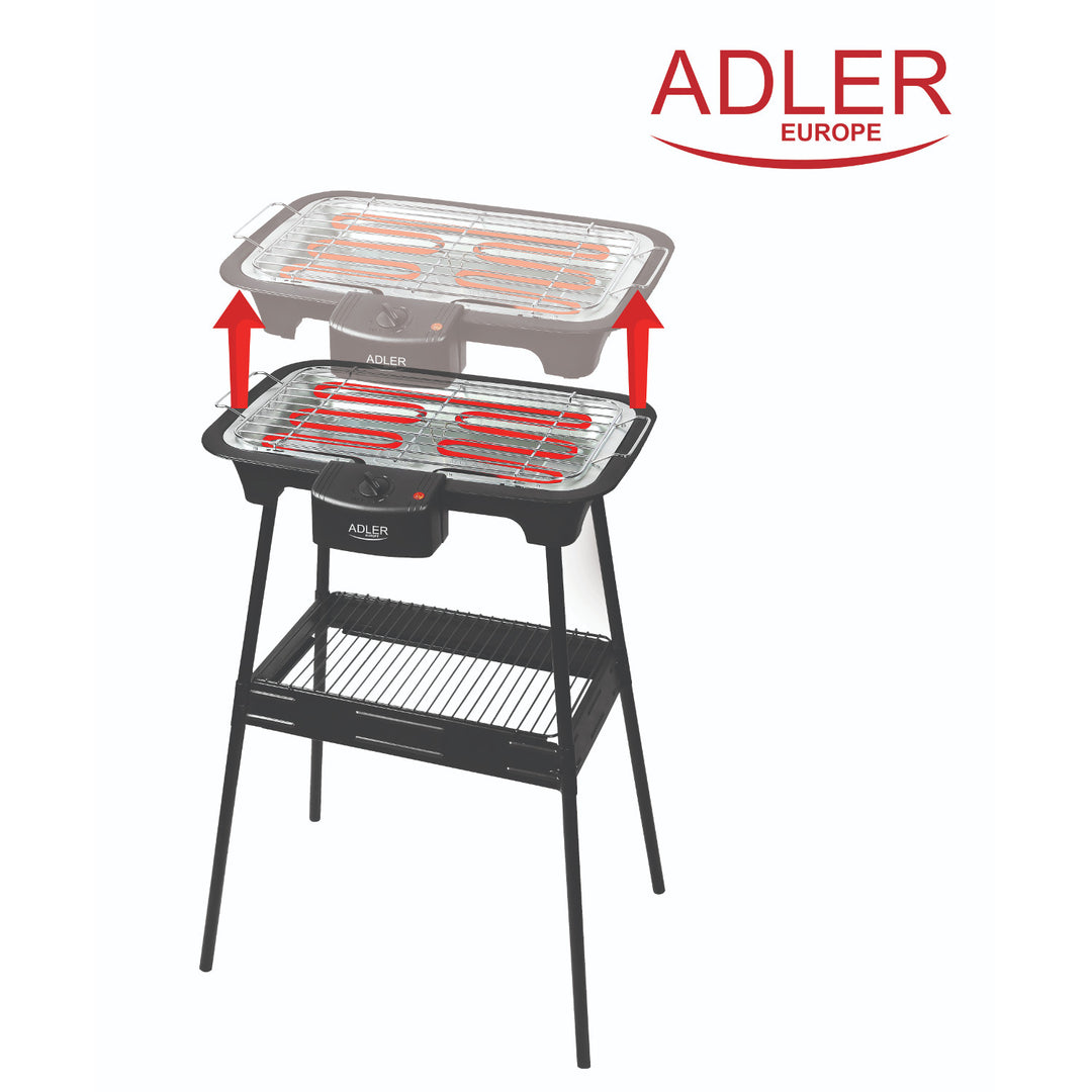 Gratar electric cu suport de gradina Adler AD 6602