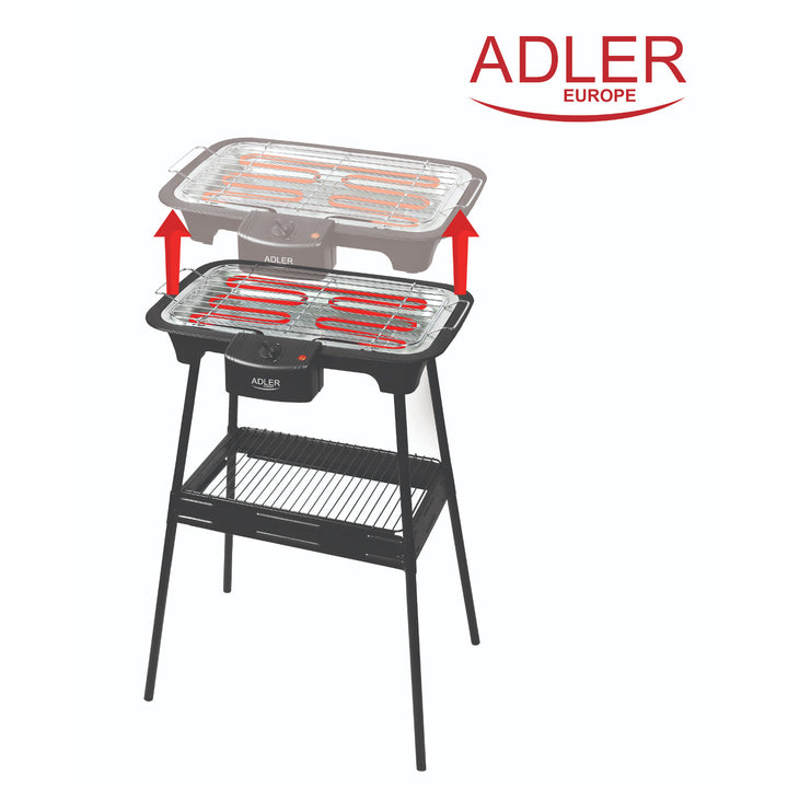 Gratar electric cu suport de gradina Adler AD 6602