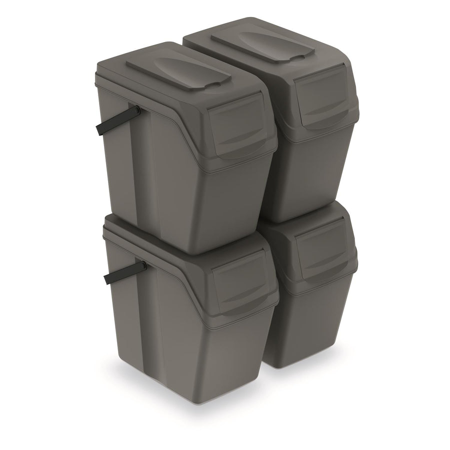 Set de coșuri de sortare a deșeurilor 4x25L Sortibox ISWB25S4 gri