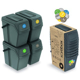 Set de coșuri de sortare a deșeurilor 4x25L Sortibox ISWB25S4 gri