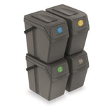 Set de coșuri de sortare a deșeurilor 4x25L Sortibox ISWB25S4 gri