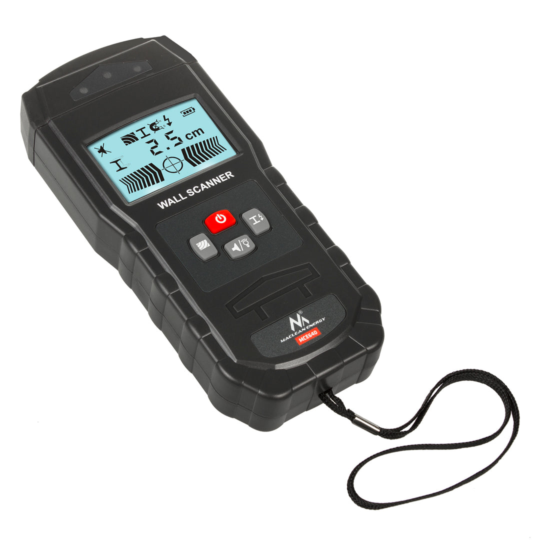 Detector Maclean, pentru fire / lemn / metal in pereti, carcasa si baterie incluse, MCE640