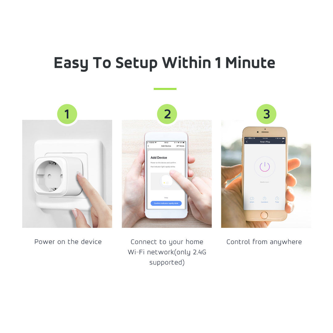 Soclu WiFi controlat de la distanță Android iOS Alexa Google Home timer GreenBlue GB705 max 3840W