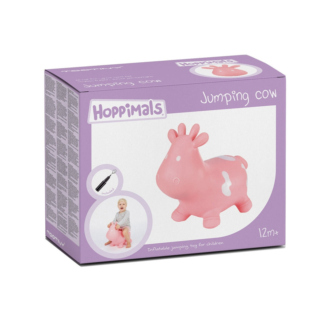Jumper alb de cauciuc vacă imens și unic distractiv atunci când săriți cu pompa de aer Hoppimals